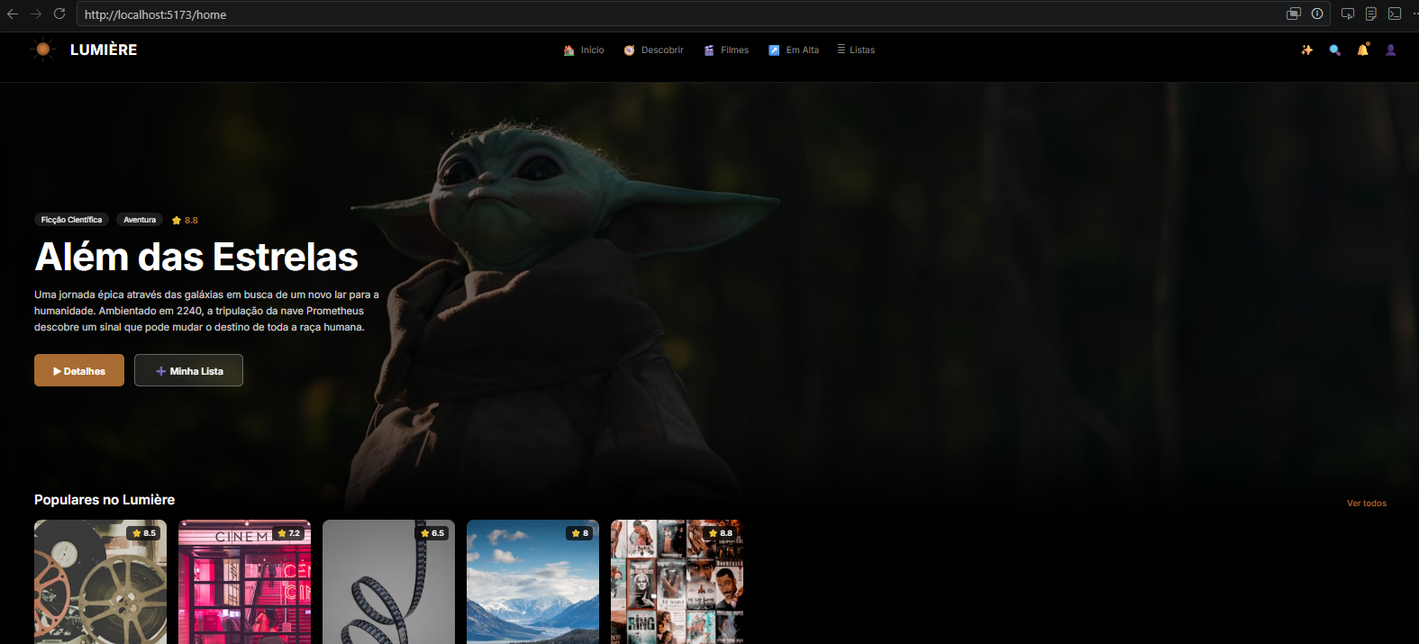 Interface do Projeto Lumiere